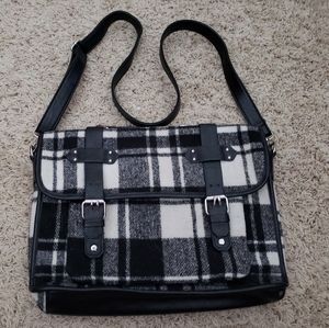 Checkered Laptop Messenger Bag